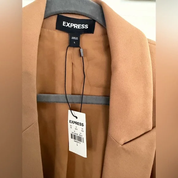 Express Women's Tan Open-Front Blazer - Picture 3 of 4